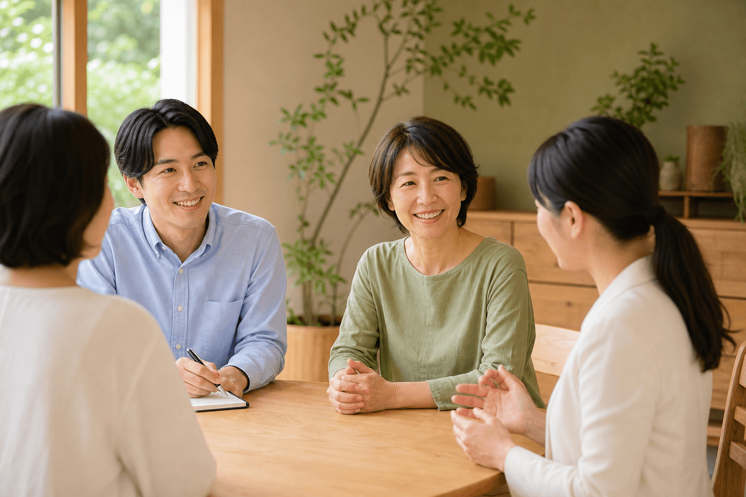 仙豆整体師スクールの無料相談に参加する多様な受講希望者のイメージ